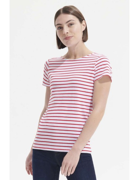 SOL-01399-Womens Round Neck Striped T-Shirt Miles 2
